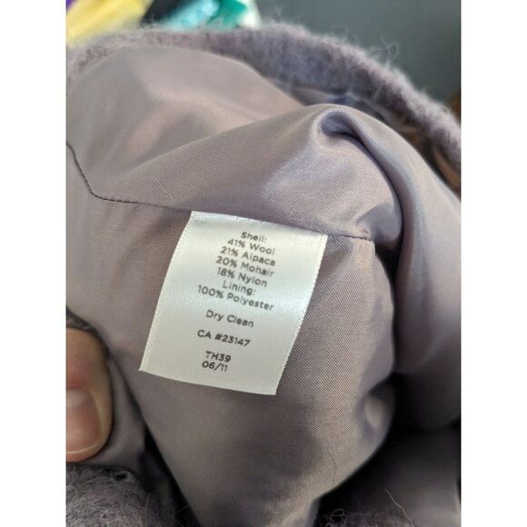 Talbots The Jackie Purple Moto Funnel Neck Wool/Mohair Blend Jacket - 8‎ - Picture 10 of 10